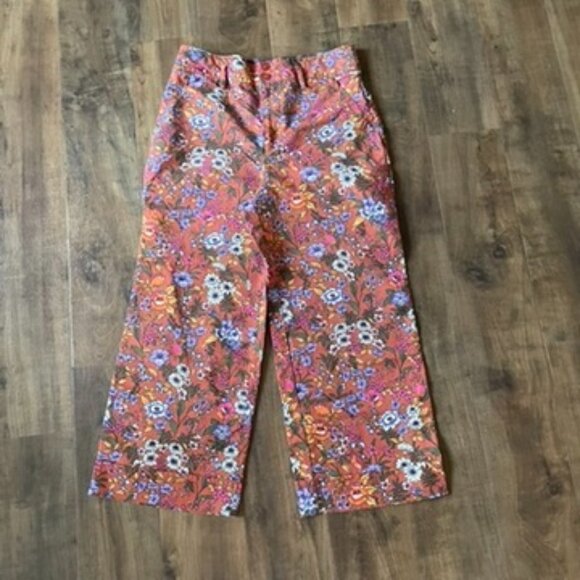 Maeve by Anthropologie Floral Wide Leg Pants Women’s 12 High Rise Retro - Picture 3 of 11